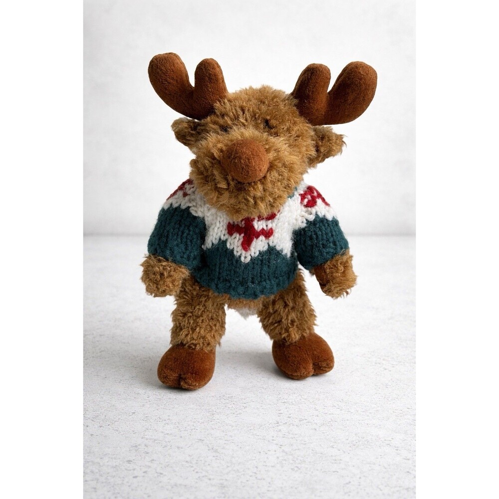 Vintage Chrisha Moose Plush Reindeer 1996 Stuffed Animal Christmas Holiday Toy